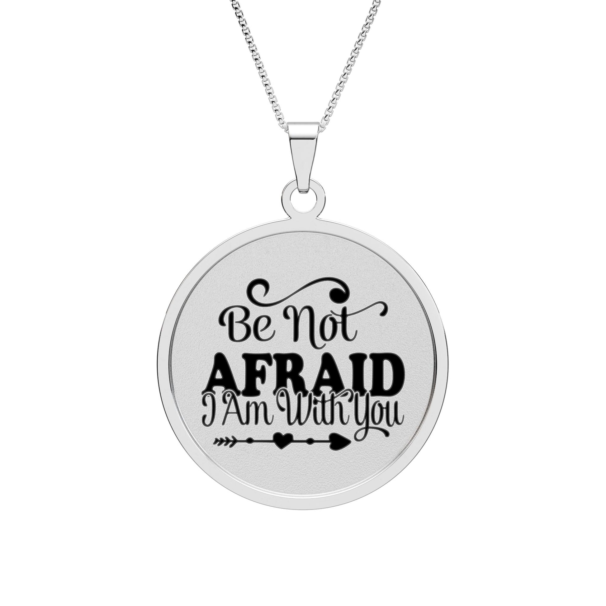 Inspirational Round Photo Pendant Necklace Stainless Steel 
