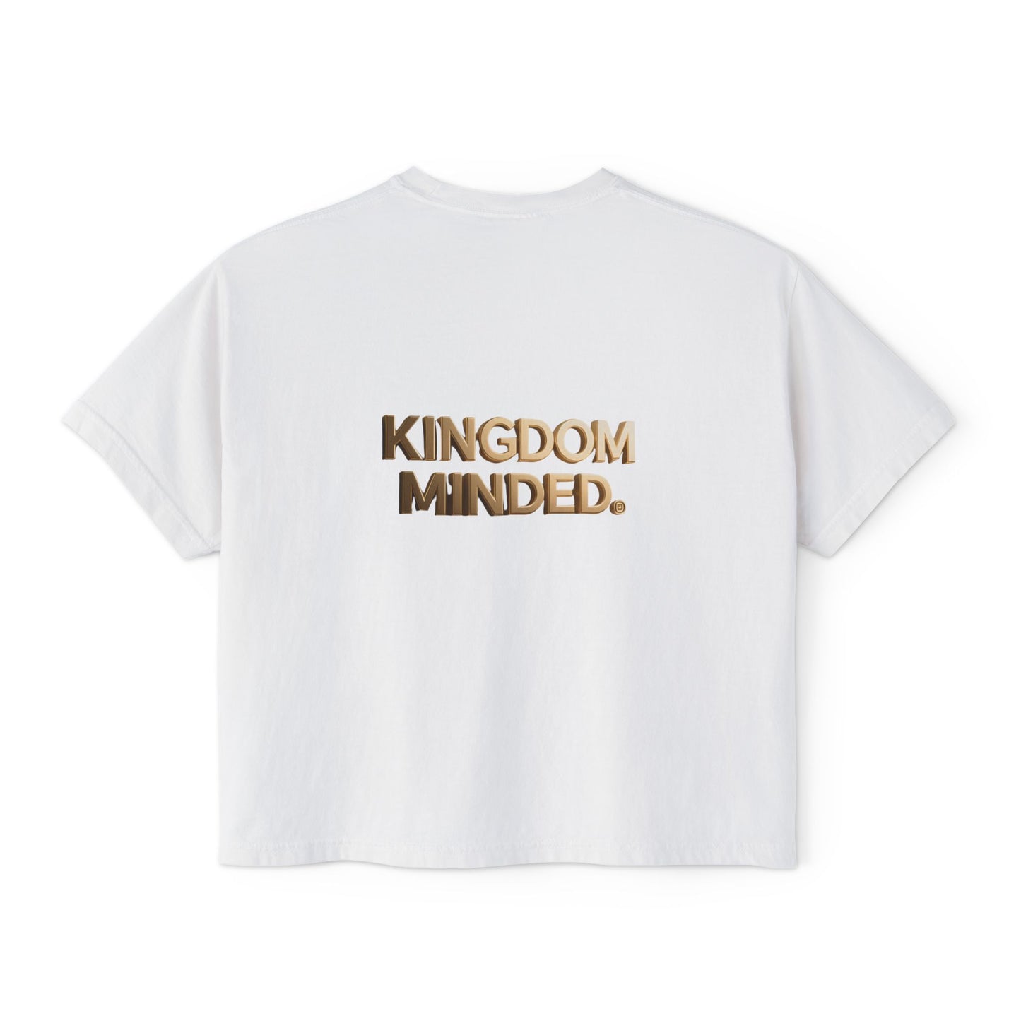 Kingdom Minded Boxy Tee — Women's Faith-Inspired Cropped T-Shirt