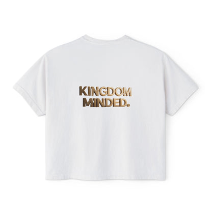 Kingdom Minded Boxy Tee — Women's Faith-Inspired Cropped T-Shirt