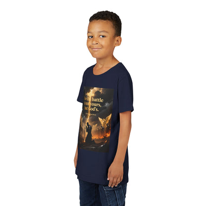 For the battle is not yours, but God's youth tee | Christian hands design | Meaningful Gift for Kids