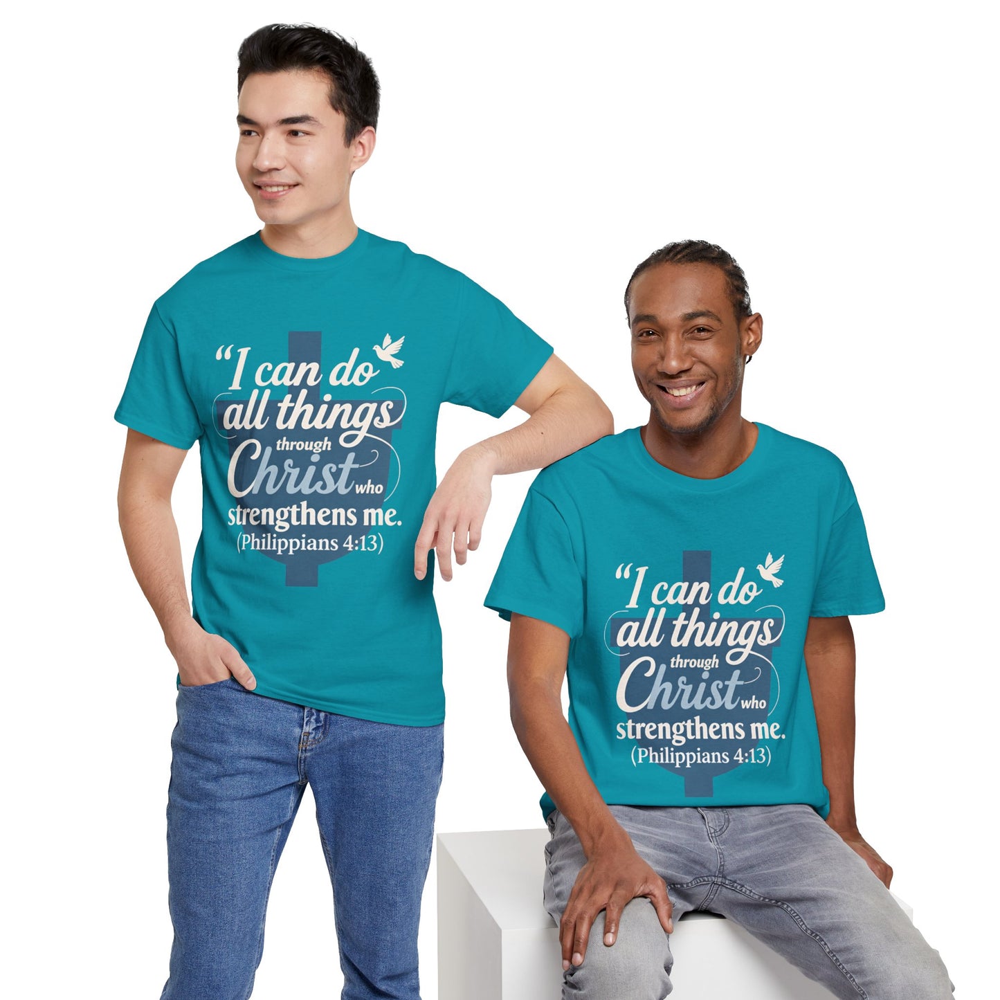Philippians 4:13 Cotton Tee — "I Can Do All Things" Christian Prayer T-Shirt