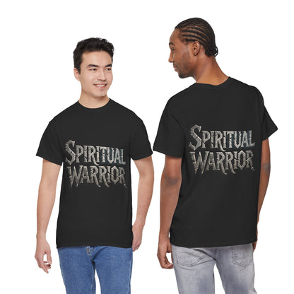 Spiritual Warrior T-Shirt — Gothic Lettering Faith & Strength Tee