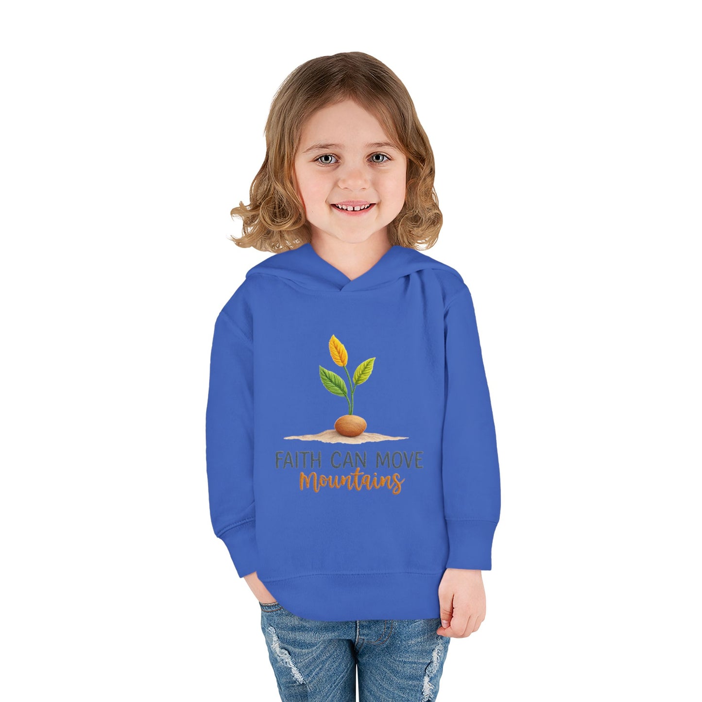 Toddler Hoodie - "Faith Can Move Mountains" Plant Graphic