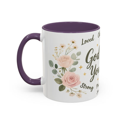 Christian Coffee Mug - "God Says You Are" Floral Inspirational Mug (11/15oz)