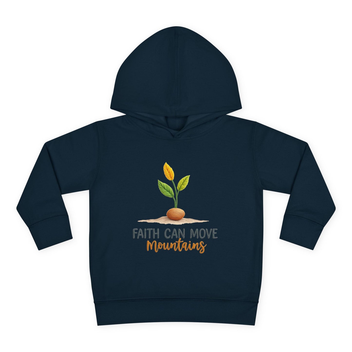 Toddler Hoodie - "Faith Can Move Mountains" Plant Graphic