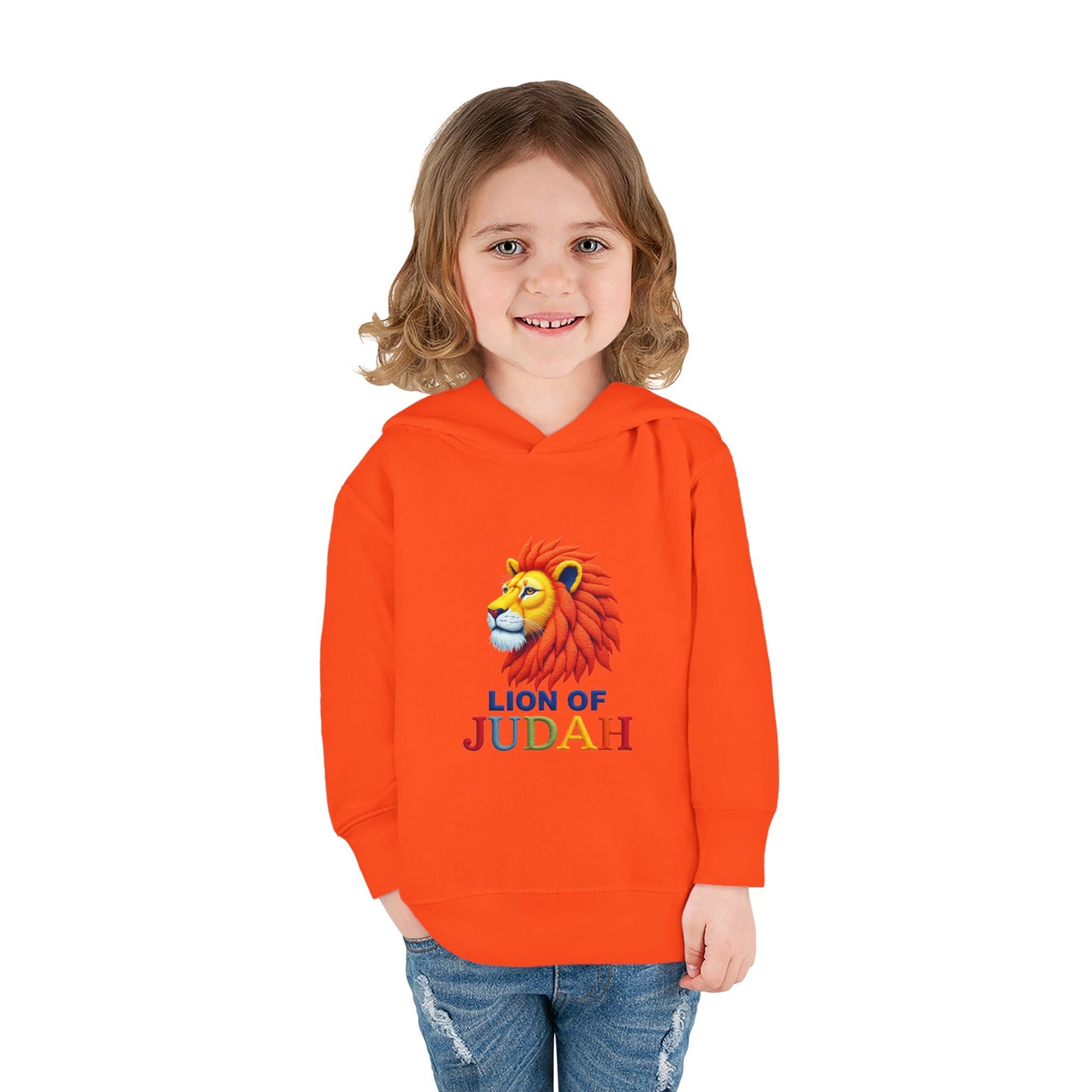 Lion of Judah Toddler Hoodie — Christian Kids Pullover with Colorful Lion Graphic