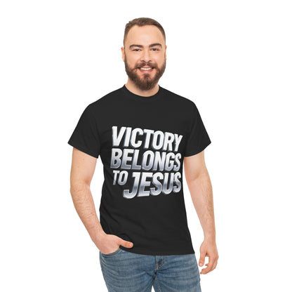 Victory Belongs to Jesus T-Shirt — Heavyweight Christian Faith Tee