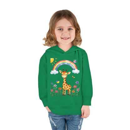 Toddler Hoodie — Giraffe Rainbow Floral Pullover