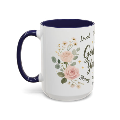 Christian Coffee Mug - "God Says You Are" Floral Inspirational Mug (11/15oz)