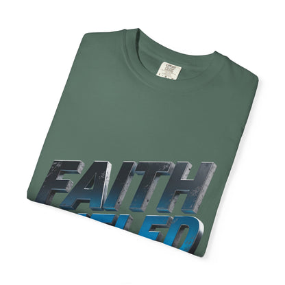 Faith Fueled Garment-Dyed Tee — Vintage Two-Tone Christian T-Shirt