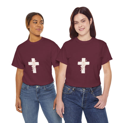 Floral Cross Tee — Delicate Bloom Christian T-Shirt | Meaningful gifts for teens and adults