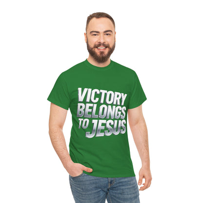 Victory Belongs to Jesus T-Shirt — Heavyweight Christian Faith Tee