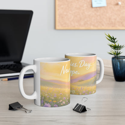 Inspirational Coffee Mug — "New Mercies, New Hope" Bible Verse (Lamentations 3:22-23)