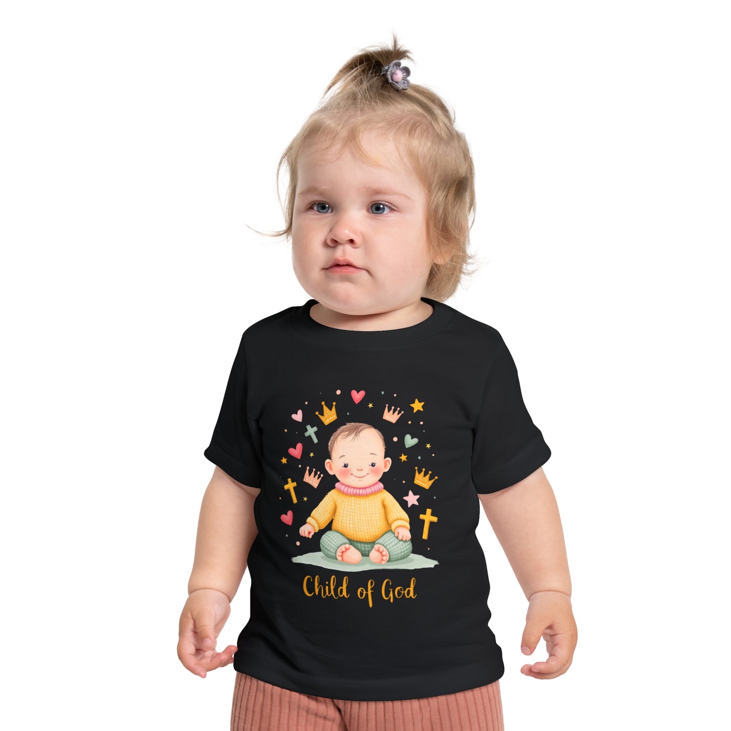 Baby Short Sleeve T-Shirt — "Child of God" Smiling Infant Faith Tee