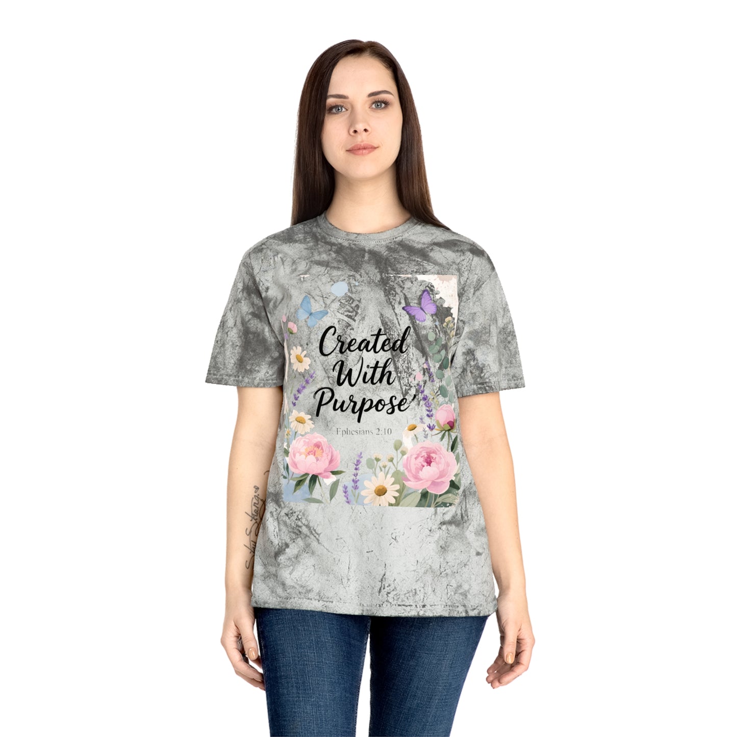 Created With Purpose Floral T‑Shirt Meaningful Gifts