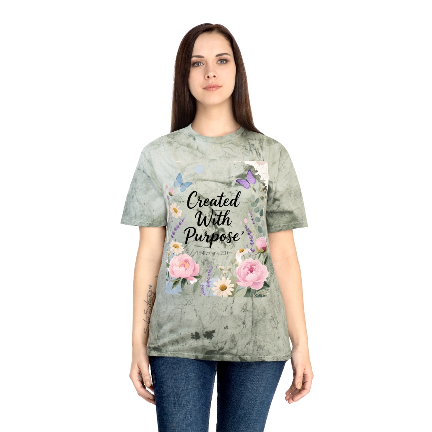 Created With Purpose Floral T‑Shirt Meaningful Gifts