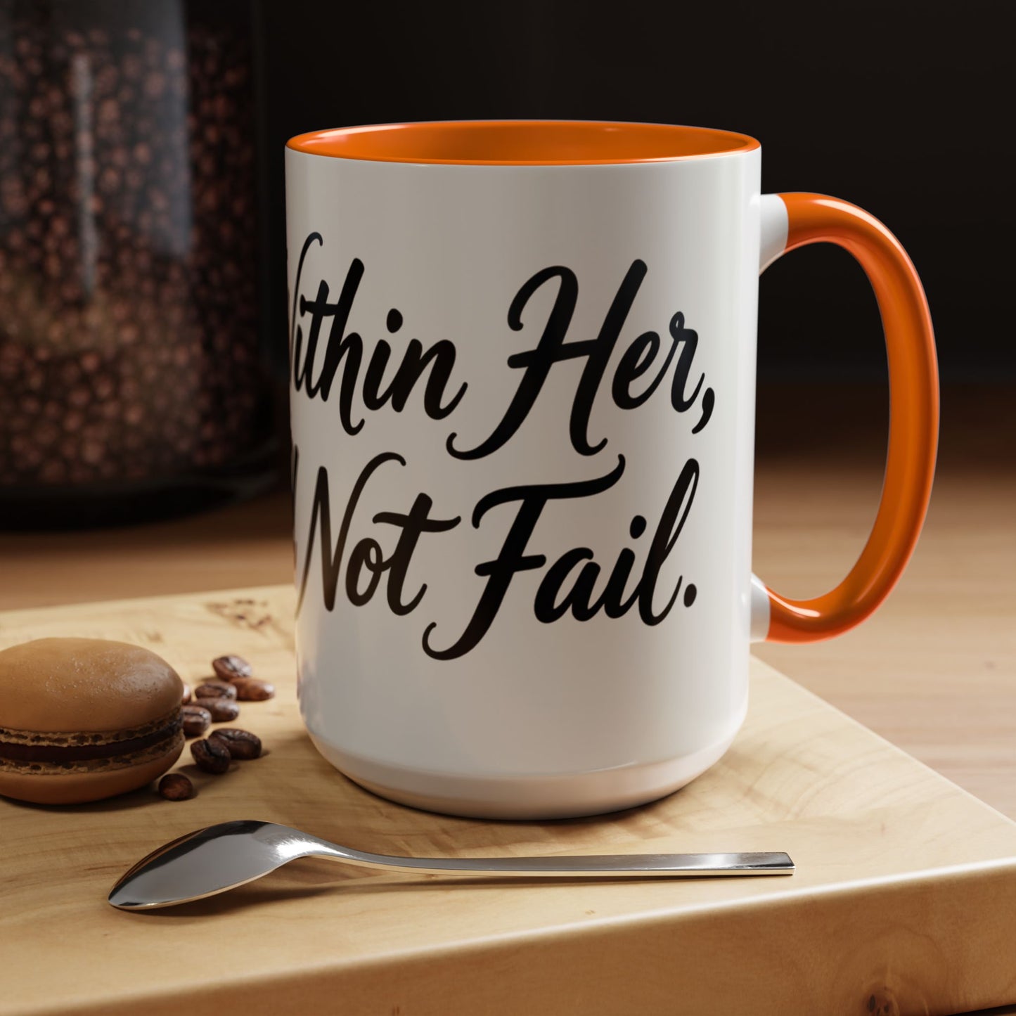 Inspirational Script Coffee Mug — "Strength Lives in Small, Steady Moments" (11/15 oz)