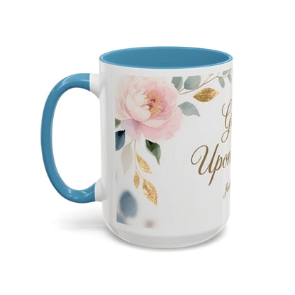 Grace Upon Grace Coffee Mug — Floral John 1:16 Scripture Accent Mug
