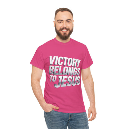 Victory Belongs to Jesus T-Shirt — Heavyweight Christian Faith Tee