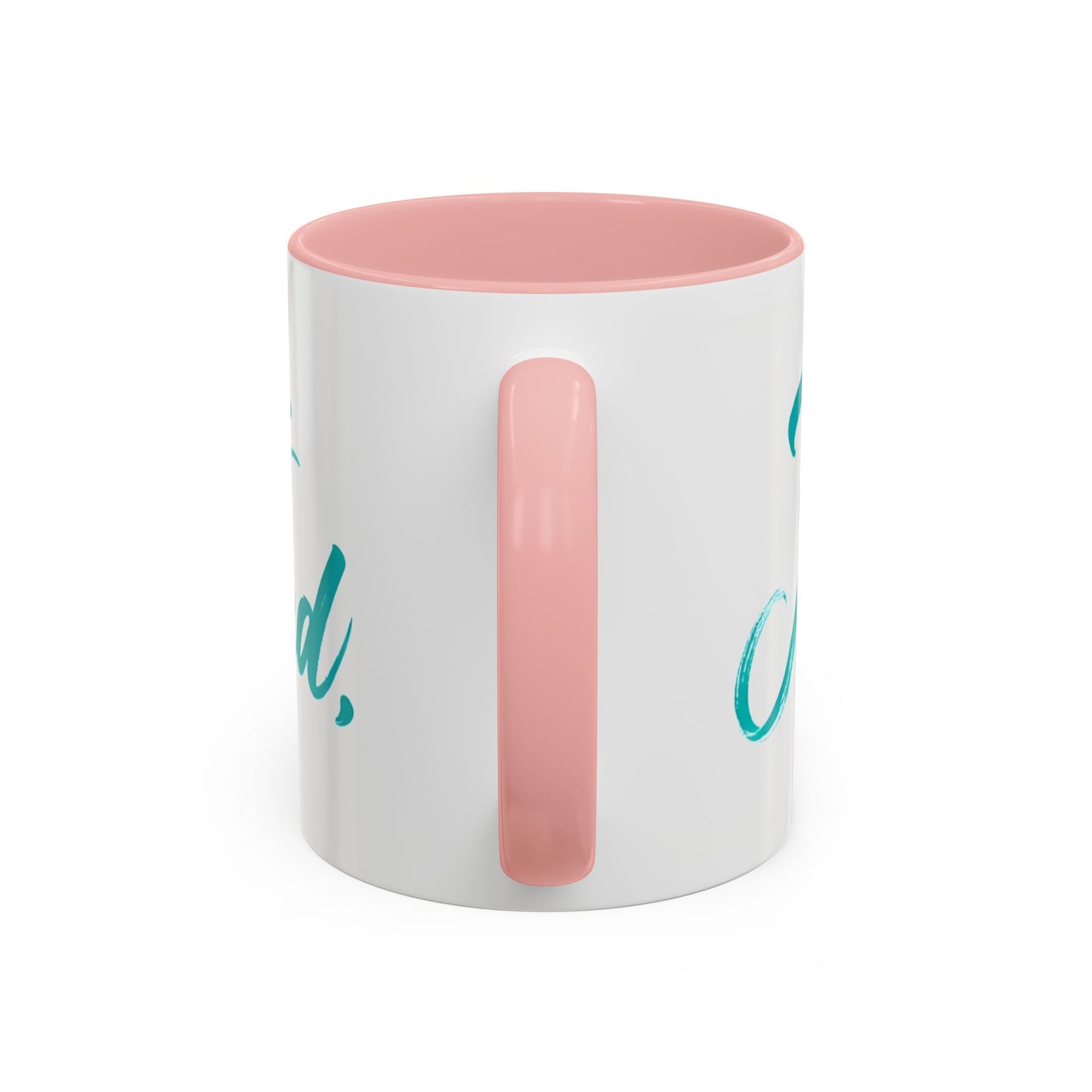Scripture Accent Coffee Mug — Teal Hand-Lettered Encouragement (11/15 oz)