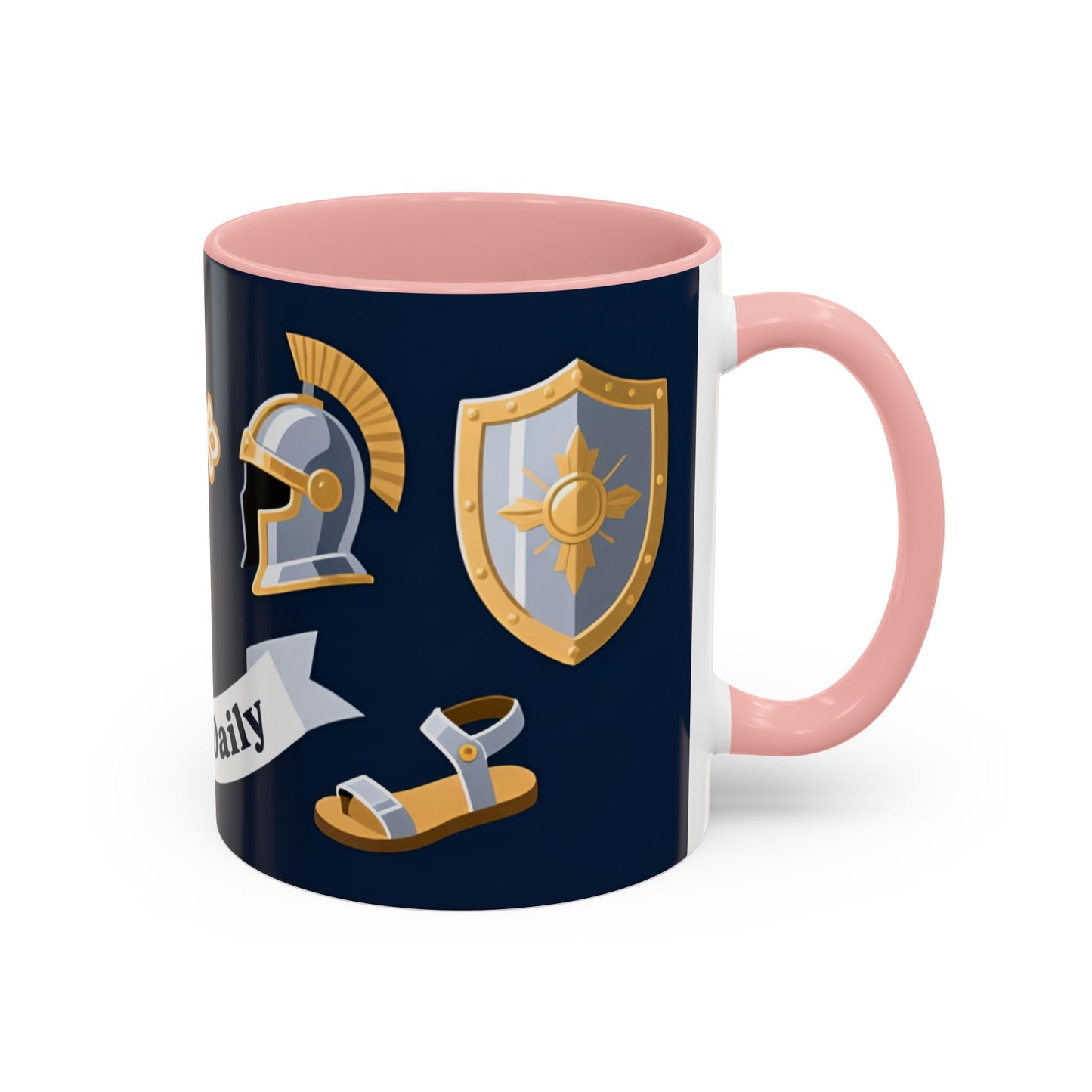 Christian Knight Coffee Mug — “Suit Up Daily” Accent Ceramic Mug
