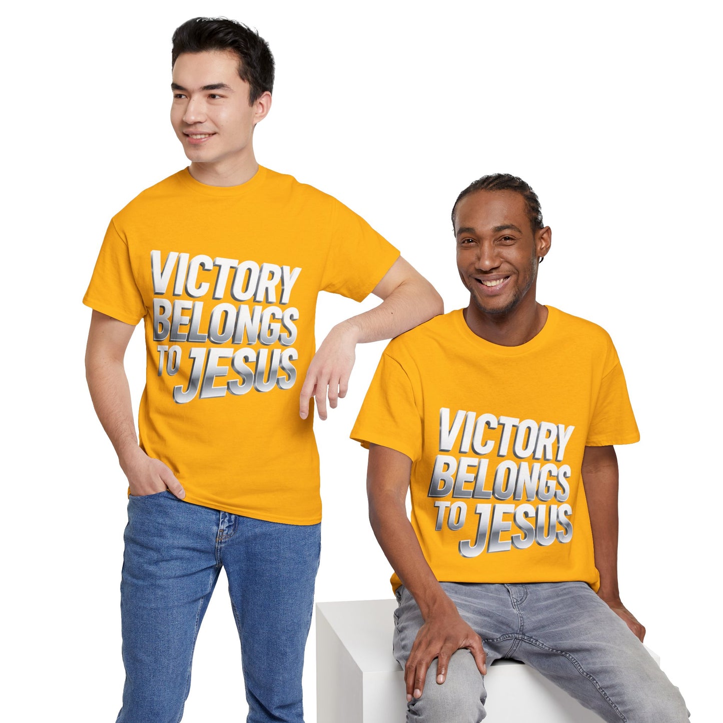 Victory Belongs to Jesus T-Shirt — Heavyweight Christian Faith Tee