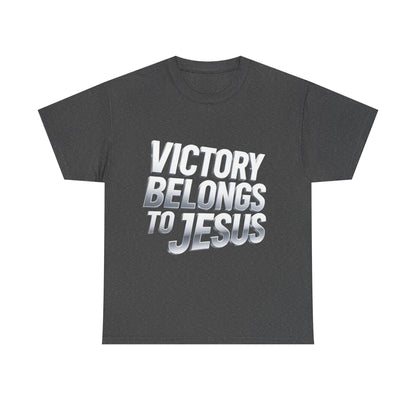 Victory Belongs to Jesus T-Shirt — Heavyweight Christian Faith Tee
