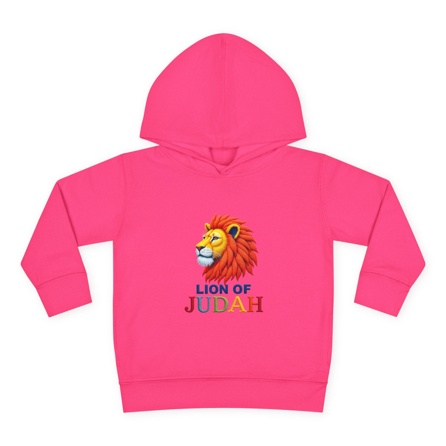 Lion of Judah Toddler Hoodie — Christian Kids Pullover with Colorful Lion Graphic