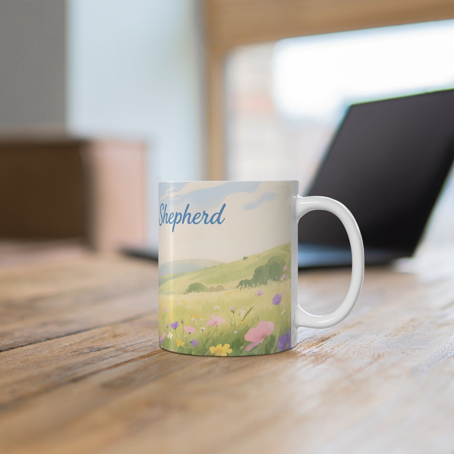 Psalm 23 Lamb 11oz Mug — Meadow Morning Faith Coffee Cup