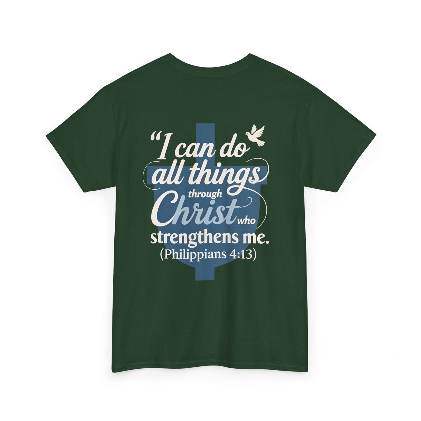 Philippians 4:13 Cotton Tee — "I Can Do All Things" Christian Prayer T-Shirt