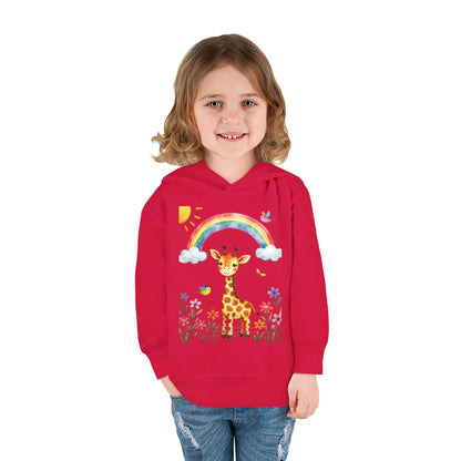 Toddler Hoodie — Giraffe Rainbow Floral Pullover