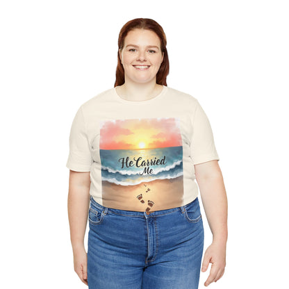 He Carried Me Scripture Tee | Inspirational Christian Faith Shirt