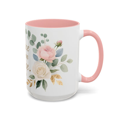 Grace Upon Grace Floral Coffee Mug — John 1:16 Scripture Accent Mug