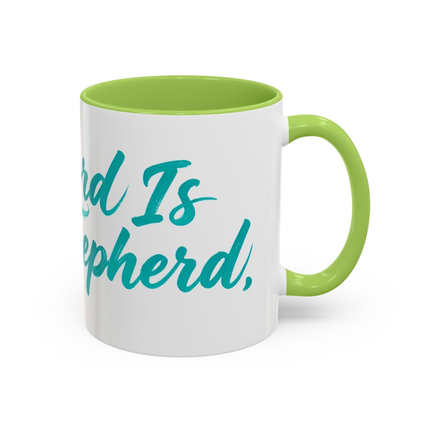 Scripture Accent Coffee Mug — Teal Hand-Lettered Encouragement (11/15 oz)