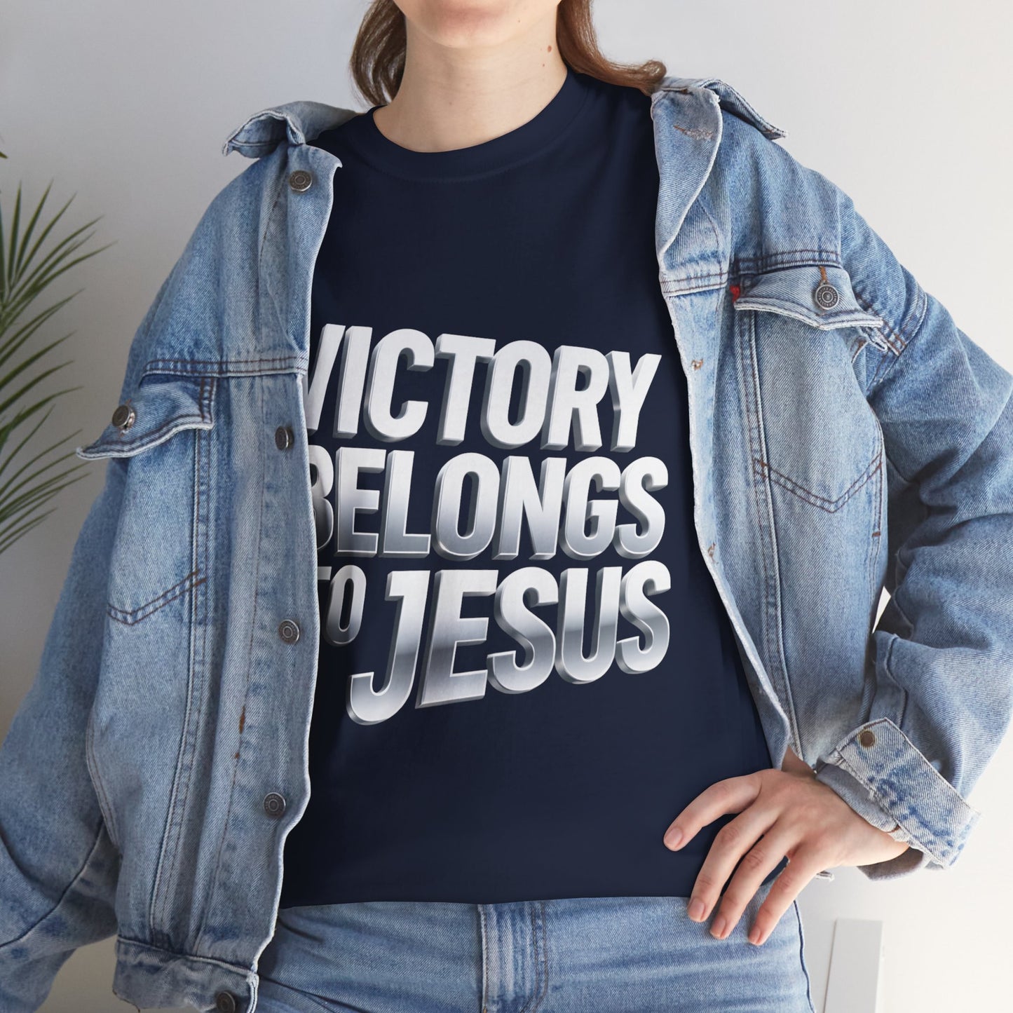 Victory Belongs to Jesus T-Shirt — Heavyweight Christian Faith Tee