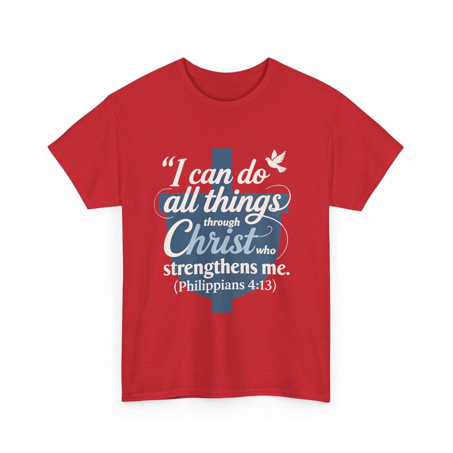 Philippians 4:13 Cotton Tee — "I Can Do All Things" Christian Prayer T-Shirt