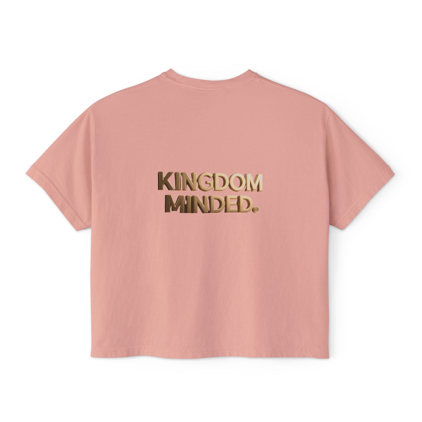 Kingdom Minded Boxy Tee — Women's Faith-Inspired Cropped T-Shirt