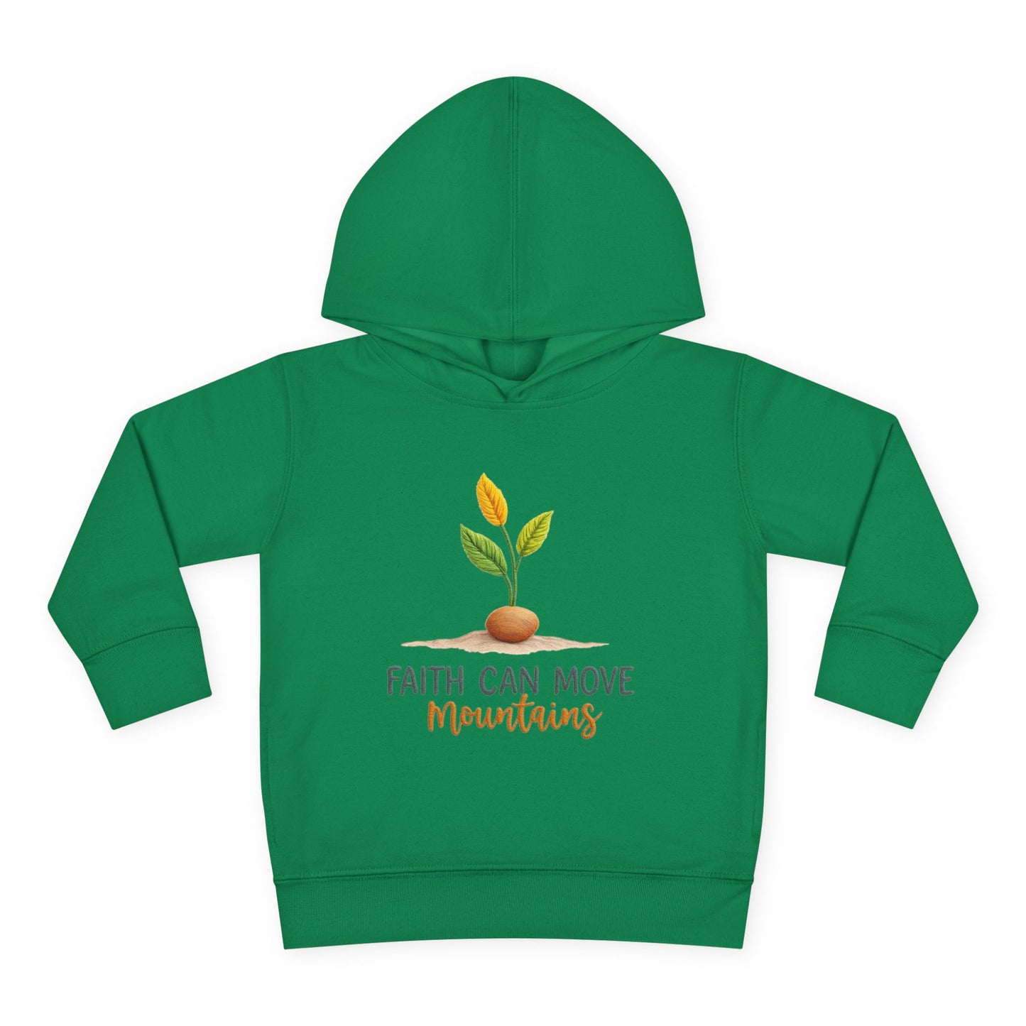 Toddler Hoodie - "Faith Can Move Mountains" Plant Graphic