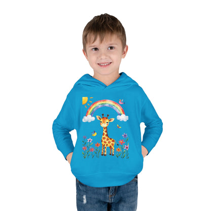 Toddler Hoodie — Giraffe Rainbow Floral Pullover