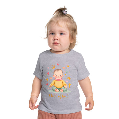 Baby Short Sleeve T-Shirt — "Child of God" Smiling Infant Faith Tee