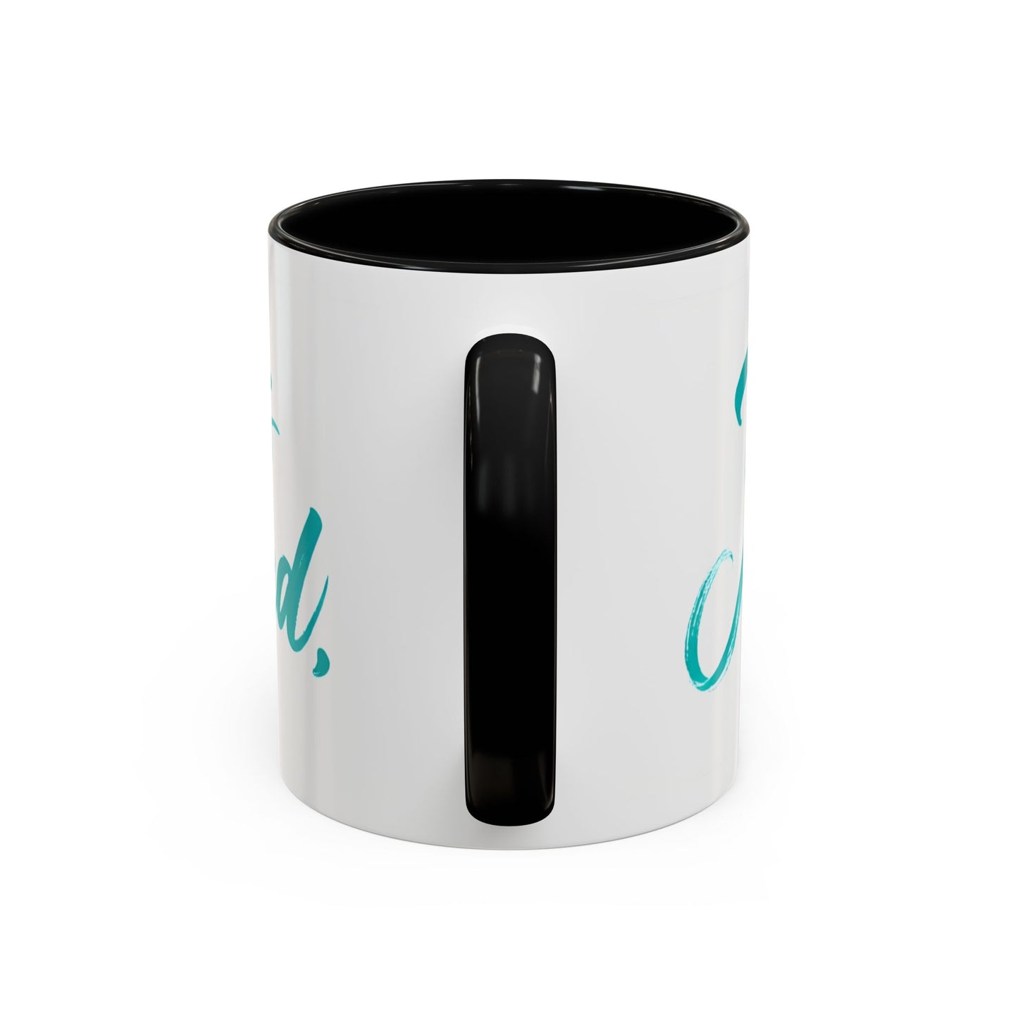 Scripture Accent Coffee Mug — Teal Hand-Lettered Encouragement (11/15 oz)