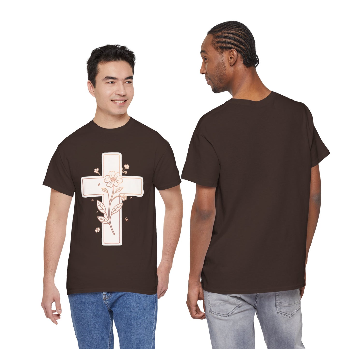 Floral Cross Tee — Delicate Bloom Christian T-Shirt