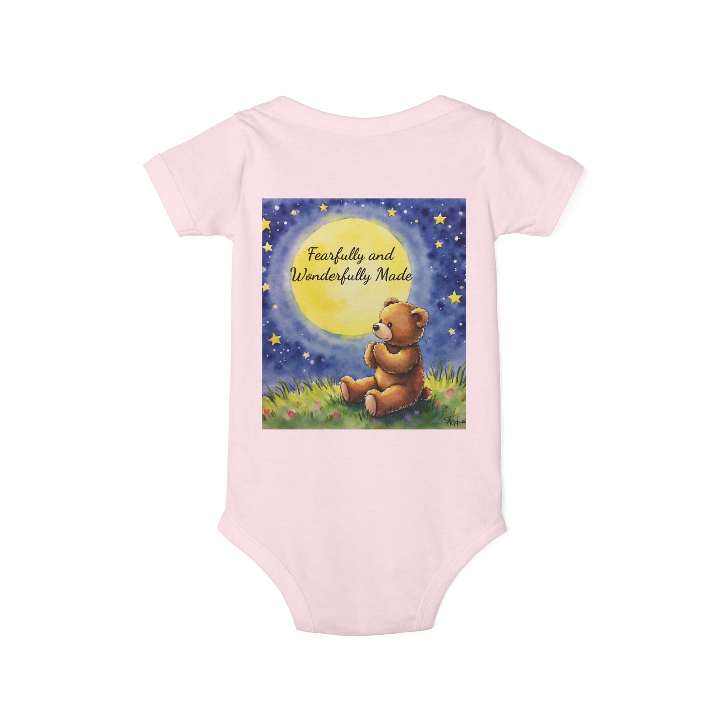 Infant One-Piece — 'Little Prayer Warrior' Bear Baby Bodysuit (Personalize Name)