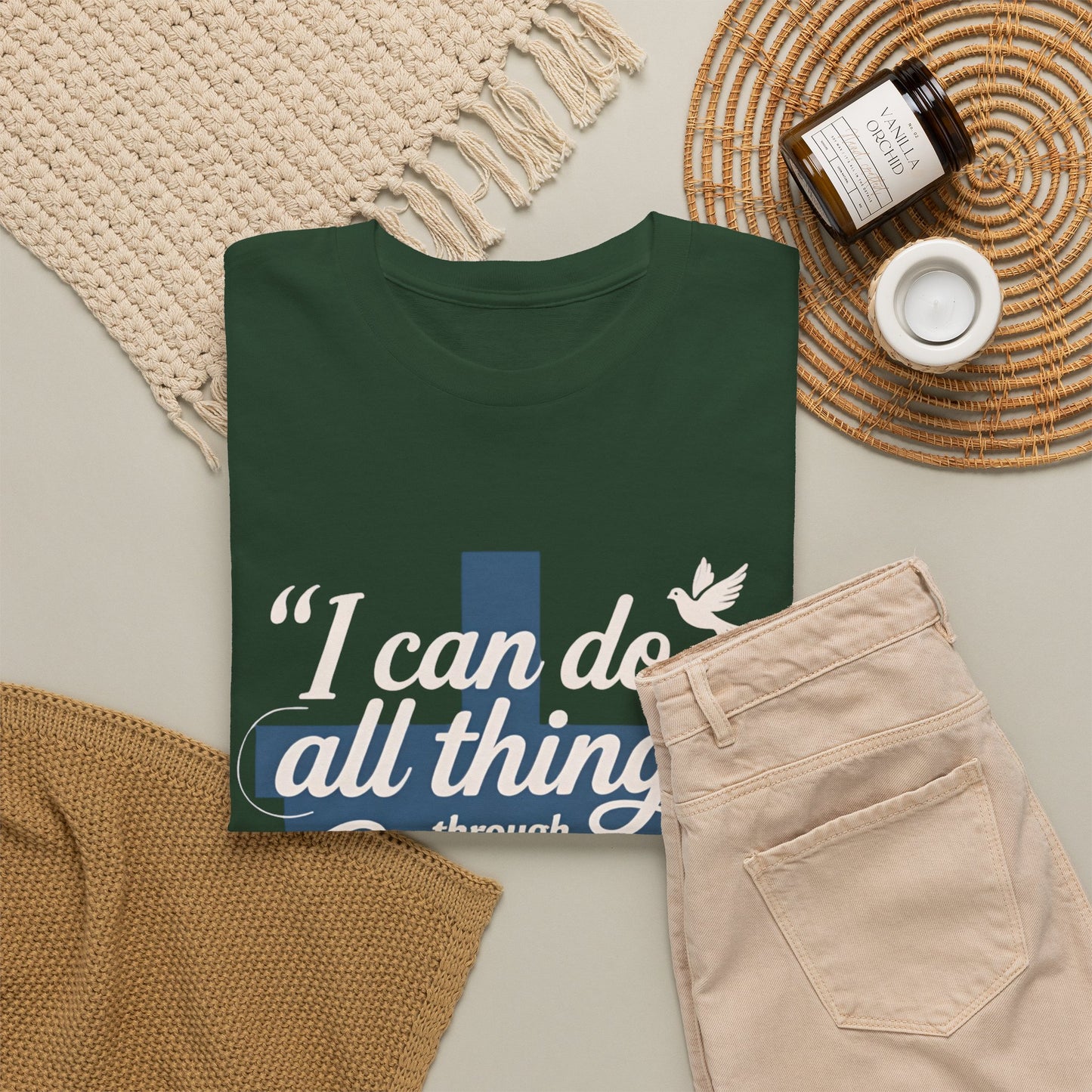 Philippians 4:13 Cotton Tee — "I Can Do All Things" Christian Prayer T-Shirt