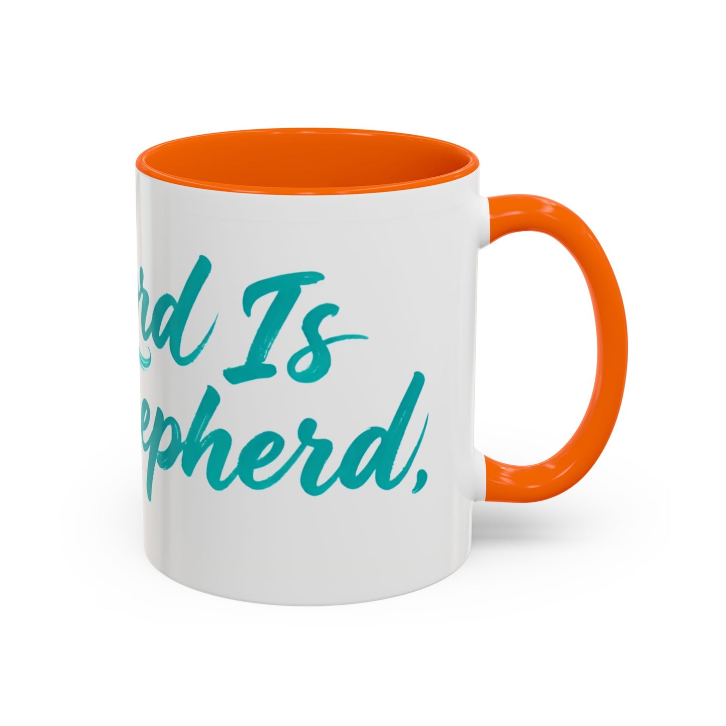 Scripture Accent Coffee Mug — Teal Hand-Lettered Encouragement (11/15 oz)