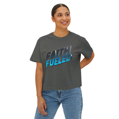 Faith Fueled Boxy Tee — Women's Inspirational Graphic Tee