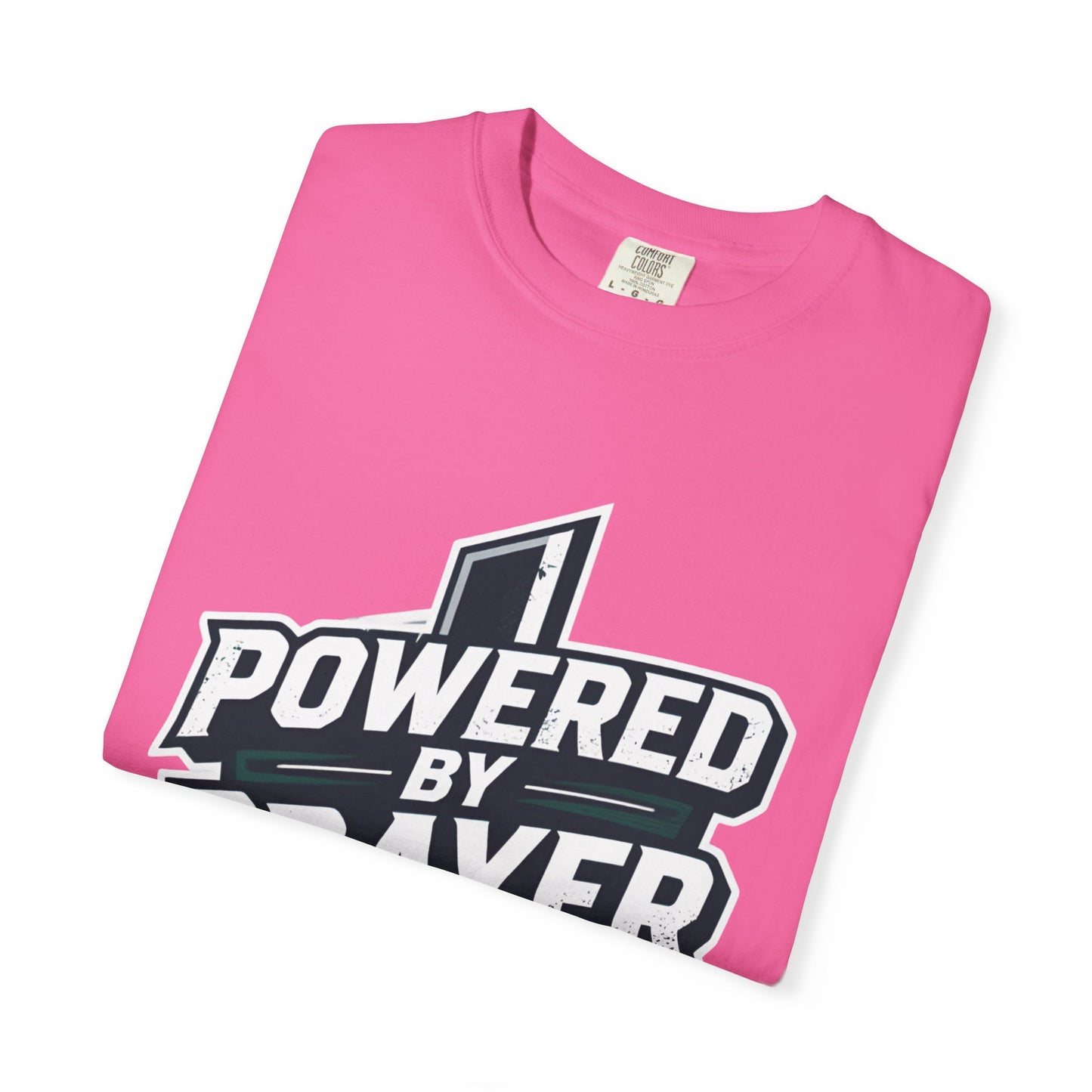 Powered by Prayer T‑Shirt — Faith Graphic Tee with Cross