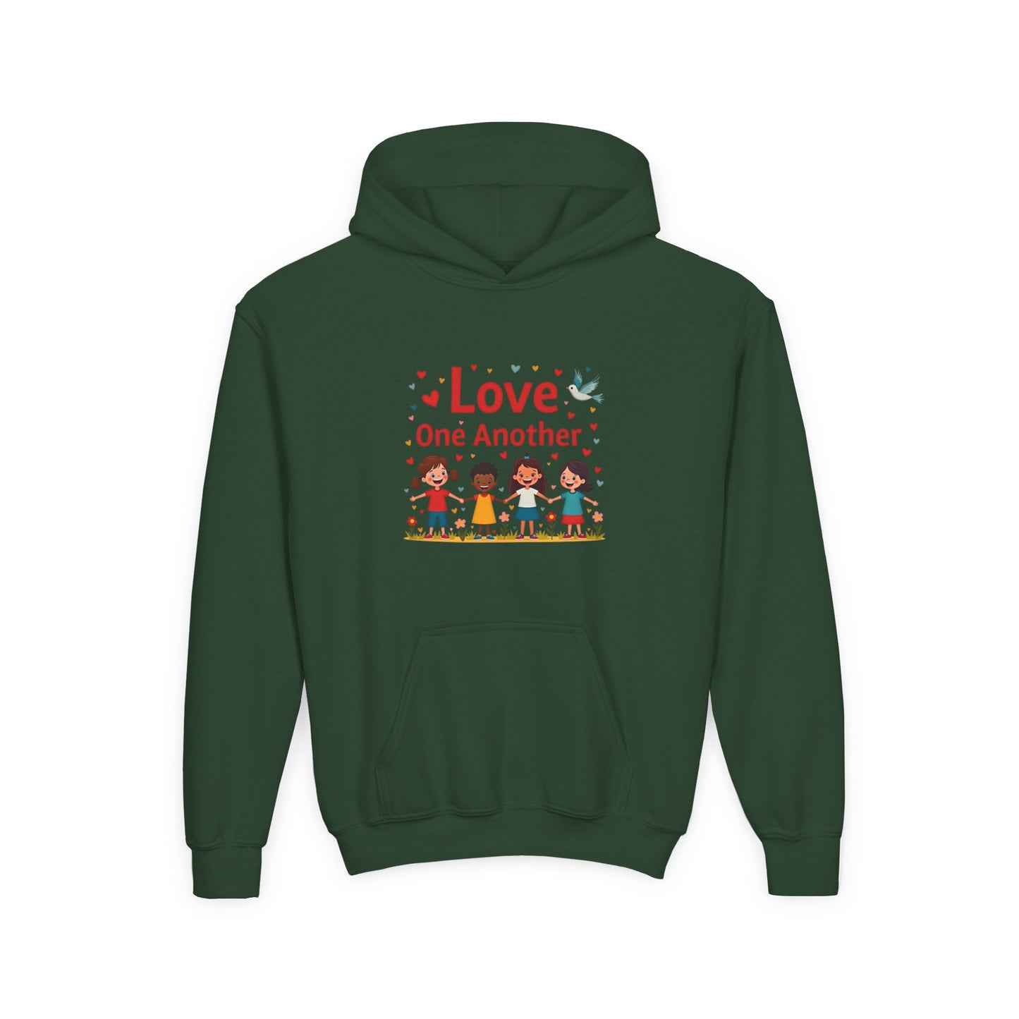 Love One Another Youth Hoodie — Kids' Inclusive Friendship Sweatshirt