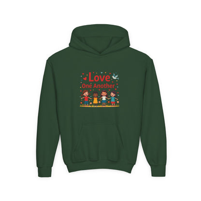 Love One Another Youth Hoodie — Kids' Inclusive Friendship Sweatshirt