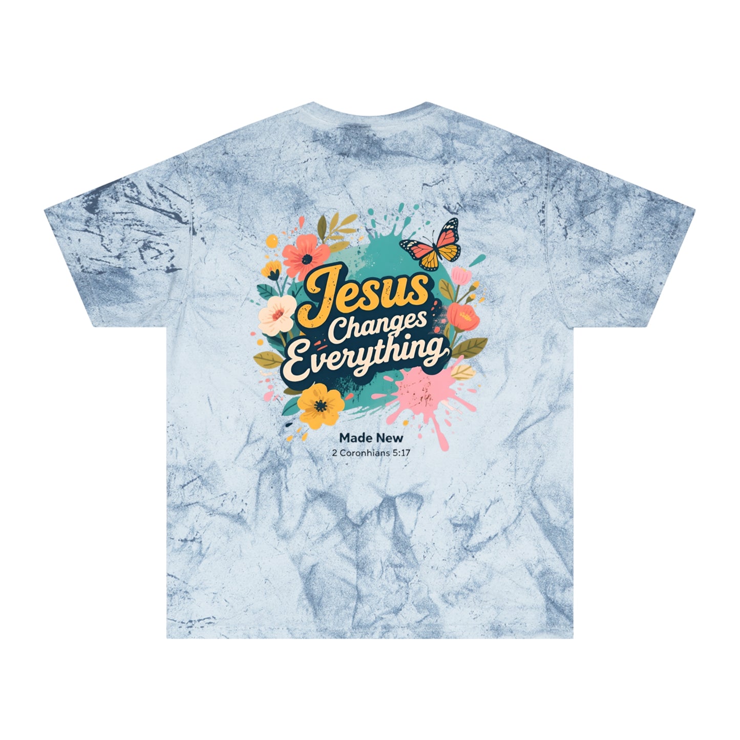 Jesus Changes Everything T-Shirt — Floral Butterfly Christian Tee